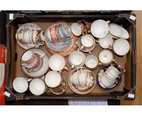 A box of Spode China trios, tea cups and saucers, coffee cans, coffee cans and saucers, etc.