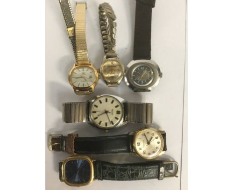 A collection of Automatic and quartz wristwatches including Hermes, Sparewa, Rotary, Sekonda, Lucerne and Ingersoll (6) 