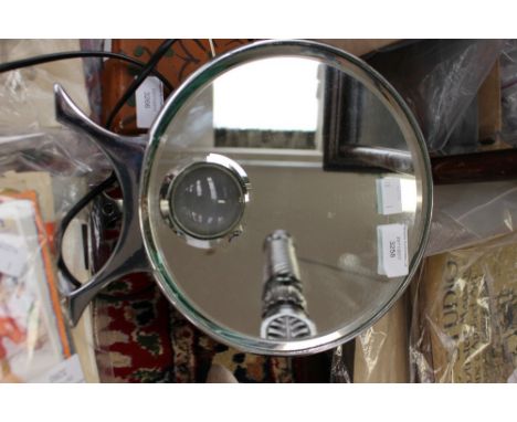 An art deco Harcourt mirror, chrome, with electric light 