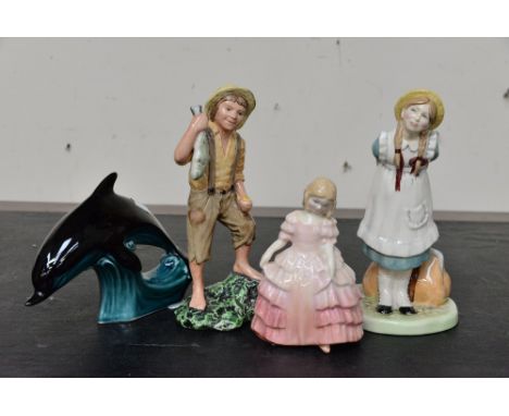 Collection of Royal Doulton figures, along with a Poole Dolphine