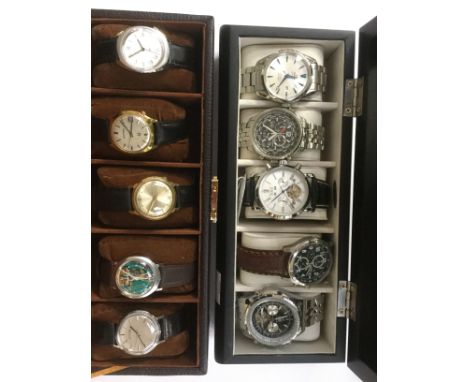 ***AUCTIONEER TO ANNOUNCE TOP LEFT WATCH IN IMAGE WITHDRAWN FROM THE LOT****A collection of various modern chronograph and ti