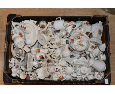 A box of Goss crested china, approx 100 plus items 