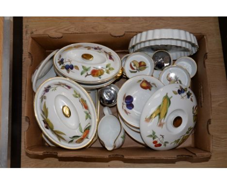 A Royal Worcester Evesham part dinner service, including tureens & covers etc. (1 box)
