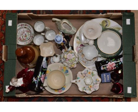 A collection of ceramics to include Clarice Cliff Crocus, Minton Rotique, Spode, Coalport 'Caroline', Sylvac, Murano, etc 