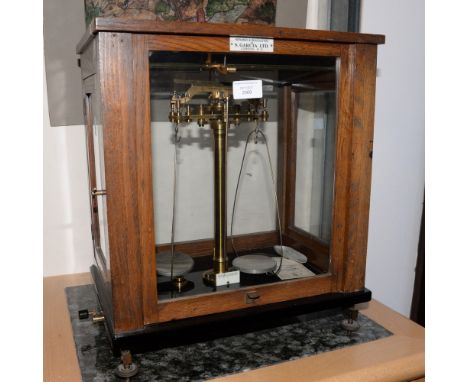 A cased set of 'penny weight scales', made by Garcia Ltd 