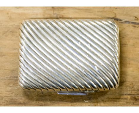 A Victorian silver cigarette case, Birmingham 1894, makers Stokes and Ireland limited, reeded Wrythen design, approx 91.8 gra