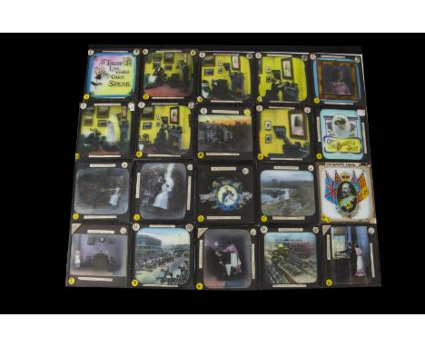 3¼sq. in. Three Magic Lantern Life Model Slide Song Stories, If Those Lips Could Only Speak - 17 coloured slides, F/G; Vetera