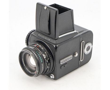 A Hassleblad 500C/M Camera, serial no. RV1262339, 1981, black, shutter working, body, G, with A12 film back, RV32031127, 1981