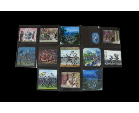 Two Magic Lantern Slide Stories - The Fearful Tragedy of Macbeth, one in colour - 14 slides; and one in black & white - 17 sl
