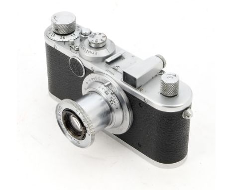 A Leica Standard Model E Camera (US Market), serial no. 355329, 1948, chrome, last batch, shutter working, body, VG, some lig