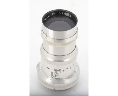 A Zeiss-Opton 135mm f/4 Sonnar T, serial no. 92547, chrome, Contax mount, barrel F-G, some light marks to chrome and surface 