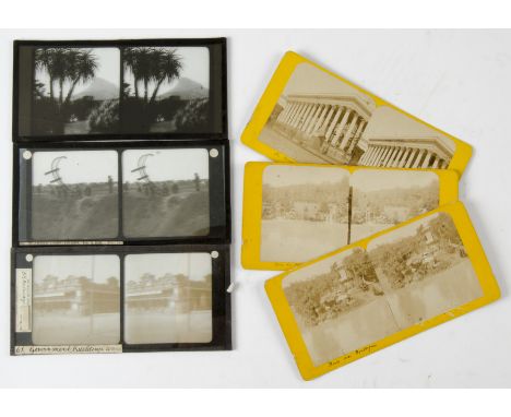 Stereoscopic Images, glass diapositives - mostly South Africa, including Port Elizabeth, Pretoria, Kimberley, Umtali, with la