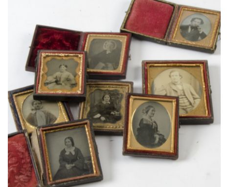 Portrait Ambrotypes,  cased ninth-plate (7), and cased albumen print (1), F-G (8)