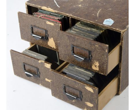 3¼sq. in. Four Drawers of approx 297 Magic Lantern Slides of Africa, The Transvaal, Sudan, Egypt etc, black & white and hand-