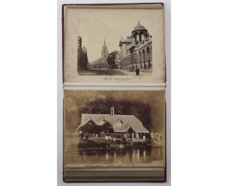 St. Michael's Mount Cornwall - Gibson of Penzance, half-calf gilt album, including Castle interiors and exteriors, including 