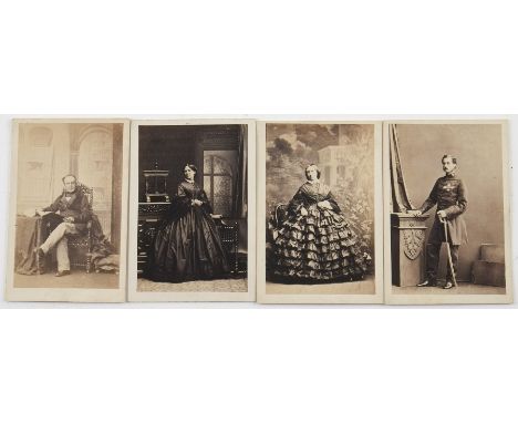 Camille Silvy Portrait Cartes de Visite,  ladies (4), gentlemen (4), same army officer, two poses (2), early 1860s, G-VG, one