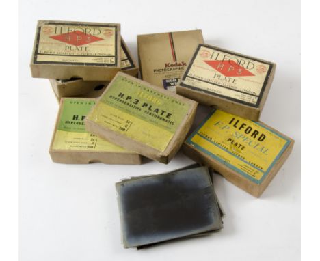 Commercially-Shot Quarter-Plate Glass Negatives,  some relating to sale of whisky and other drinks, street scenes with hoardi