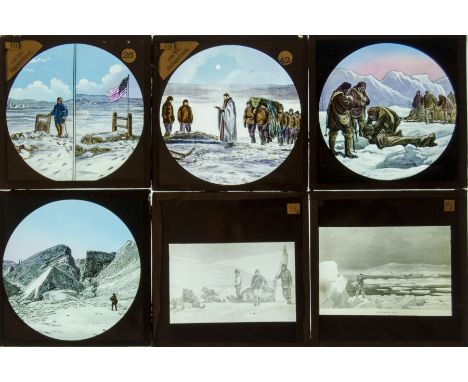 3¼sq. in. Polar Exploration - 60 Magic Lantern Slides,  photographic and printed, in two boxes, F/G, (60)