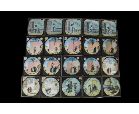 Four Magic Lantern Slide Stories, Christies Old Organ - 20 coloured slides; Apple-Stealers and Monk - 9 coloured slides; Samb