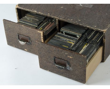 3¼sq. in. Two Drawers of approx 275 Miscellaneous Religious Magic Lantern Slides, coloured and black & white slides, F/G, (qt