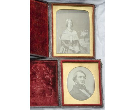 Portrait Daguerreotypes,  sixth-plate - seated young lady, case gilt-titled 'Photographic Portrait Gallery, Ducie Place, Manc
