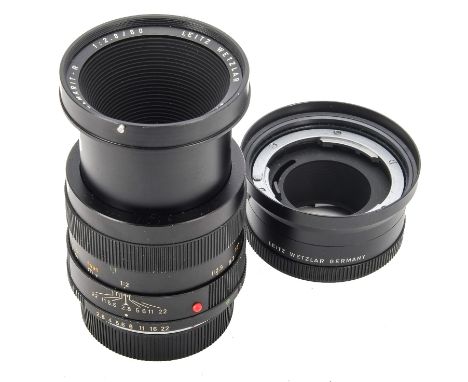 A Leitz 60mm f/2.8 Elmarit - R Lens (11212), serial no. 3278729, 1983, black, barrel, G-VG, elements, G, with maker's caps an