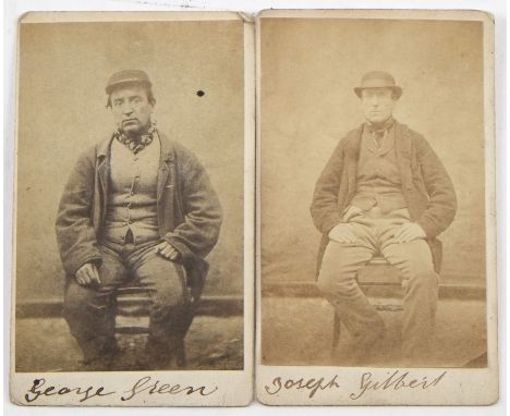 Portrait Cartes de Visite of Felons,   two by W Tilley, Stafford, possibly arrested in that area, manuscript inscriptions rec