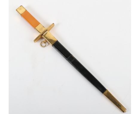 French Air Force Dress Dagger: Dress dagger with makers to blade P.FOURY PARIS, complete with scabbard with gilt metal fittin