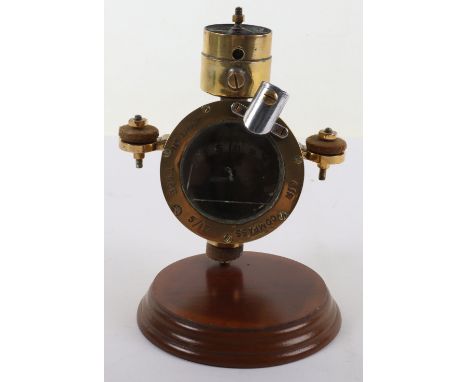 WW1 RFC/RNAS Aircraft Type 5/17 Compass: Brass housed compass stamped to front No 33484 H TYPE 5/17 AIR COMPASS mounted on wo