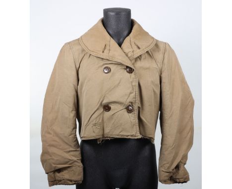 US Army Cutdown Jacket: Wartime vintage field cutdown complete with large buttons, 50 cms shoulder to shoulder
