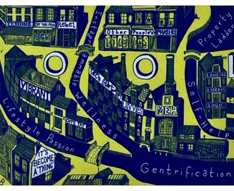 ARR Grayson Perry OBE (British b.1960) Gentrification Cloth, 14.5 x 19 cm, frame 22.5 x 27.5 cm
This was a piece created by P