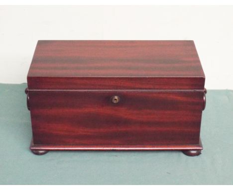 Georgian mahogany fitted tea caddy with 2 ring handles 