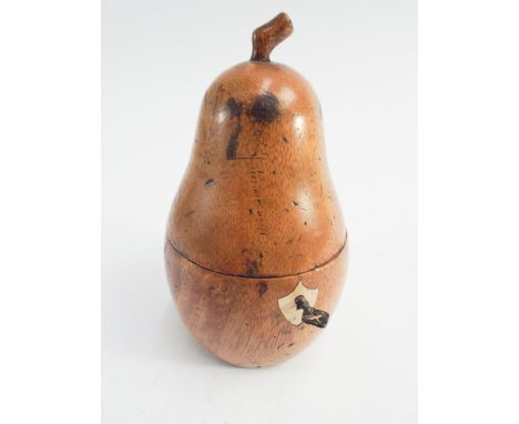 Georgian style treen pear shaped tea caddy 