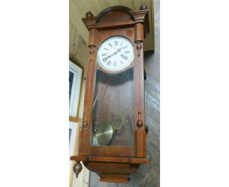 Regulator style wall clock and a 50's mantel clock 
