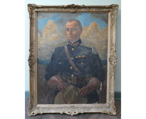 Oil on canvas portrait of a Military Officer 