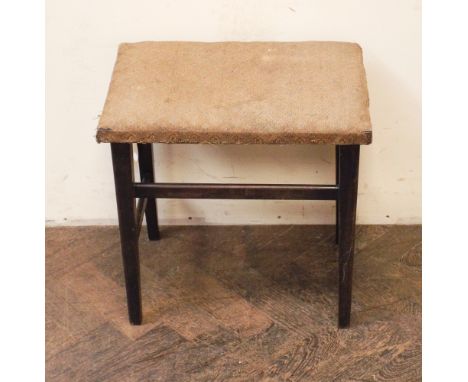 George V coronation stool with upholstered seat 