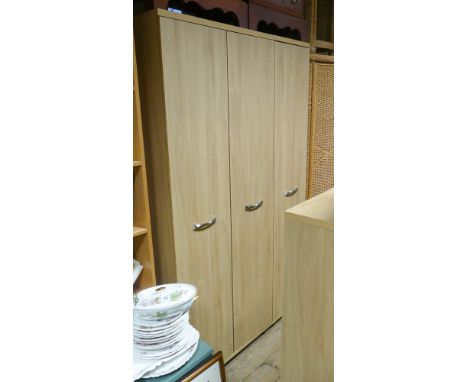 3'9 modern light oak finished 3 drawer wardrobe 