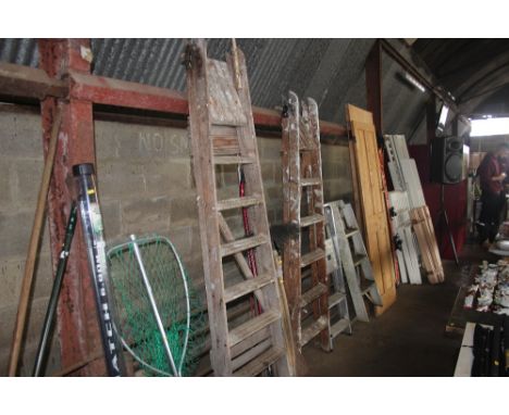 A wooden step ladder