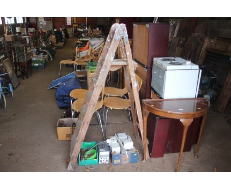 A wooden step ladder