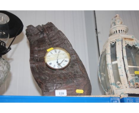 A rustic mantle clock