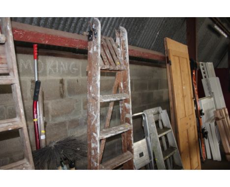 A wooden step ladder