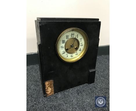 A wooden cased Art Deco style mantel clock