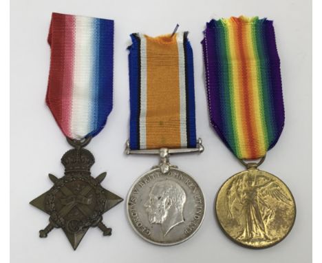 A WW1 1914 Star trio, awarded to Z-516 Cpl Dave Alexander of the 1st Rifle Brigade. To include: the 1914 Star, British War Me