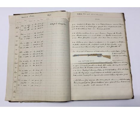 A scarce, late 19th century / pre Boer War Royal Navy Midshipman’s log, completed by Heinrich Richertz Kunhardt (1880-1913). 
