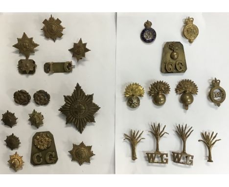 Collection of British Army Guards Uniform badges, includes First Life Guards, Grenadier Guards, Coldstream Guards, Scottish G