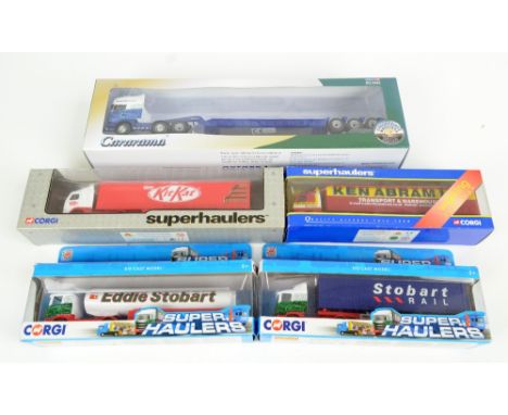 CORGI; twenty-one boxed Haulage Models with eleven Superhaulers including TY86714 Volvo Curtainside-Jigsaw &amp; Pollock Expr