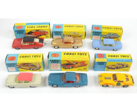 CORGI; six boxed models comprising 211S Studebaker 'Golden Hawk', 229 Chevrolet Corvair, 234 Ford Console Classic (315), 241 