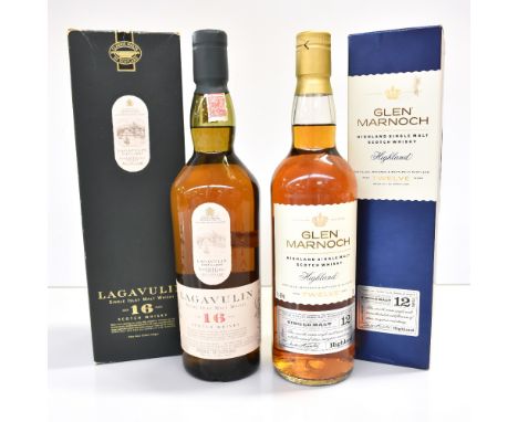 WHISKY; two bottles comprising Lagavulin Scotch Aged 16 Years, 43% 70cl, in presentation carton, and Glen Marnoch Scotch Aged