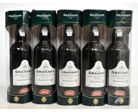 PORT; five bottles of Graham's 1994 LBV Port, 20% 75cl, in presentation cartons (5).Additional InformationScuffs, wear, dirt 