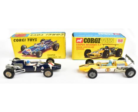 CORGI; a 156 Cooper Maserati F/1 and 159 Cooper-Maserati F/1, both boxed (2).Additional InformationBoth models appear good, w